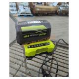 Ryobi 40v 6 ah battery and charger