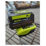 Ryobi 40v 6 ah battery and charger