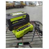 Ryobi 40v 6 ah battery and charger