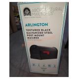 Textured Black Galvanized Steel Mailbox, Black