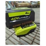 Ryobi 40v 6 ah battery and charger