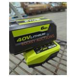 Ryobi 40v 6 ah battery and charger