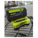 Ryobi 40v 6 ah battery and charger