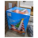 7.5 Ft LED Santa and Penguin in Sailboat