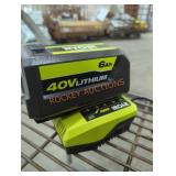 Ryobi 40v 6 ah battery and charger