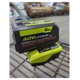 Ryobi 40v 6 ah battery and charger