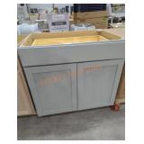 36" x 25" x 35" gray cabinet base