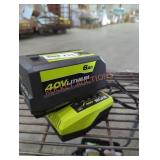 Ryobi 40v 6 ah battery and charger