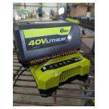 Ryobi 40v 6 ah battery and charger