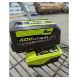 Ryobi 40v 6 ah battery and charger