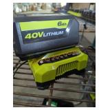 Ryobi 40v 6 ah battery and charger