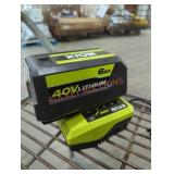 Ryobi 40v 6 ah battery and charger