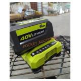 Ryobi 40v 6 ah battery and charger