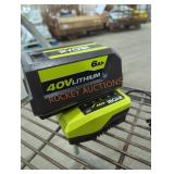 Ryobi 40v 6 ah battery and charger