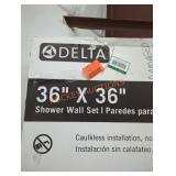 Delta 36" X 36" shower wall set damaged