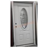 White Exterior Door With Oval Window