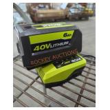 Ryobi 40v 6 ah battery and charger