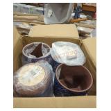 1 box 6" ceramic Griffy planters 4 pk