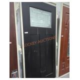 Black Exterior Door w/ Decorative Window 36" x 80"
