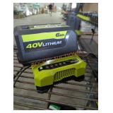 Ryobi 40v 6 ah battery and charger