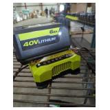 Ryobi 40v 6 ah battery and charger