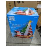 7.5 Ft LED Santa and Penguin in Sailboat
