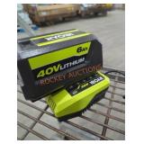 Ryobi 40v 6 ah battery and charger