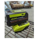Ryobi 40v 6 ah battery and charger