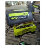 Ryobi 40v 6 ah battery and charger