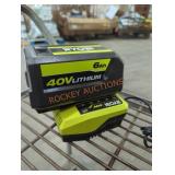 Ryobi 40v 6 ah battery and charger