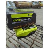 Ryobi 40v 6 ah battery and charger