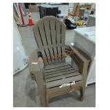 3 dark brown plastic chairs