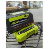 Ryobi 40v 6 ah battery and charger
