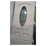 Off-White Exterior Door With Oval Window