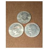 1977 Eisenhower Dollar Coins (3)
