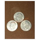 1977 Eisenhower Dollar Coins (3)