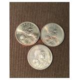 2000 Sacajawea Dollar Coins (3)