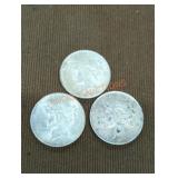 1922 & 1923 Peace Dollar Coins (3)