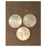 2000 Sacajawea Dollar Coins (3)