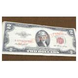 Series 1953 red seal $2 bill