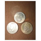 1971 Eisenhower Dollar Coins (3)