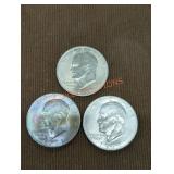 1971 Eisenhower Dollar Coins (3)