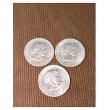 1979 Susan B Anthony Dollar Coins (3)