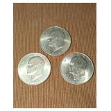 1971 Eisenhower Dollar Coins (3)