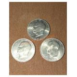 1972 Eisenhower Dollar Coins (3)