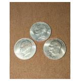 1972 Eisenhower Dollar Coins (3)