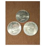 1972 Eisenhower Dollar Coins (3)