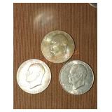 1971 Eisenhower Dollar Coins (3)