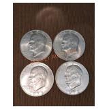 1972 Eisenhower Dollar Coins (4)