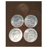 1972 Eisenhower Dollar Coins (4)
